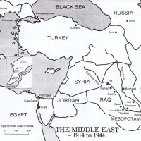 Map Middle East 1914 - 1944